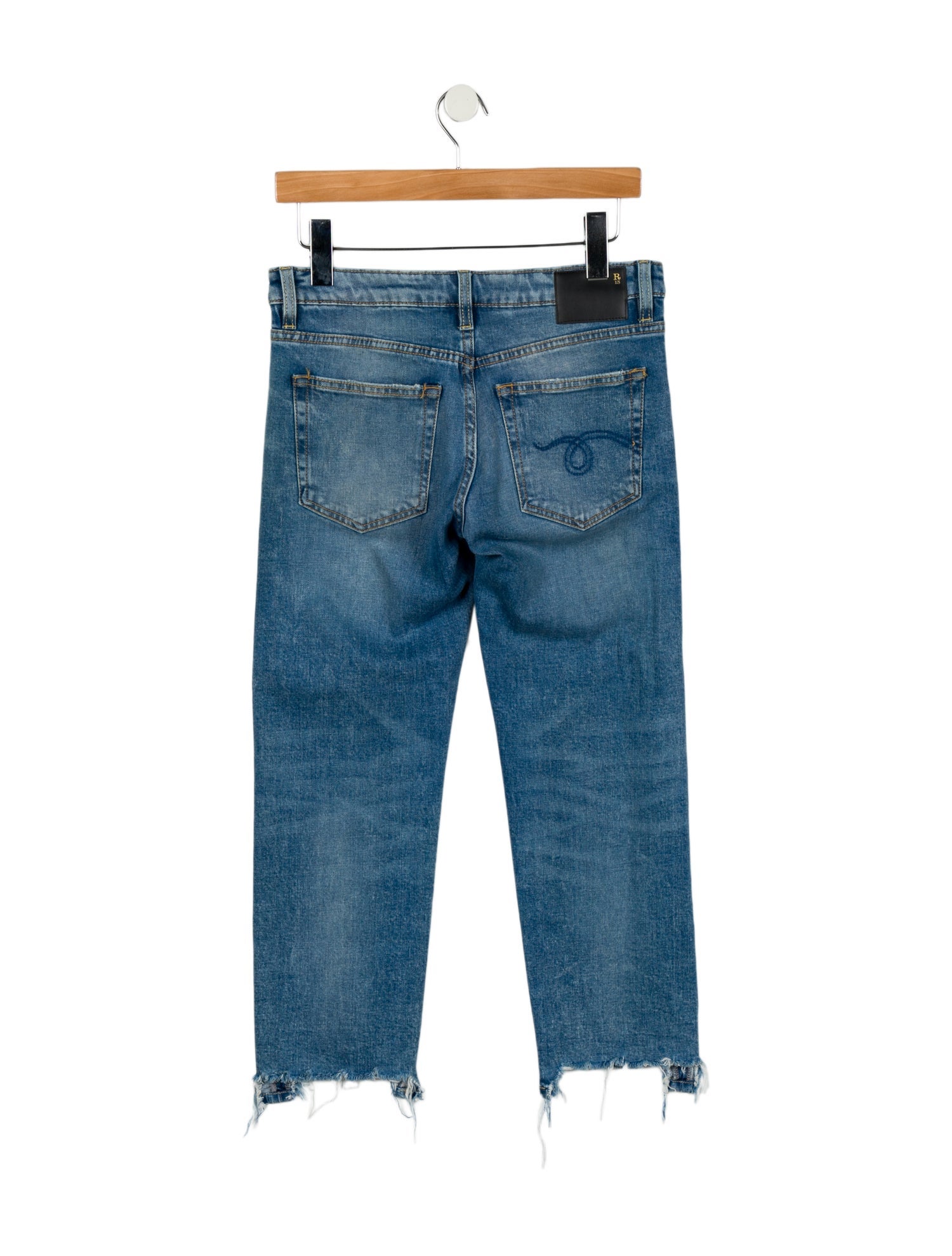 R13 Mid-Rise Straight Leg Jeans